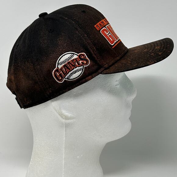 Nike San Francisco SF Giants Hat Baseball Cap Script Spellout Snapback MLB Black - Picture 6 of 9